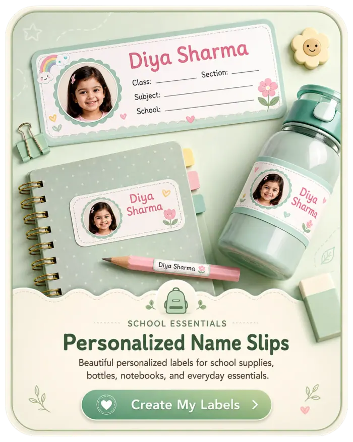 Personalized Dimple school Name Slips