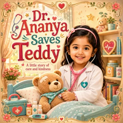 Personalized storybook cover for Dr. Ananya Saves Teddy