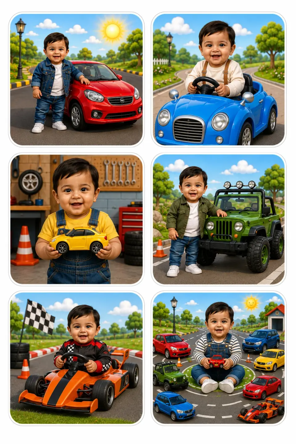 Baby Boy Car Adventures Stickers personalized kids sticker sheet template