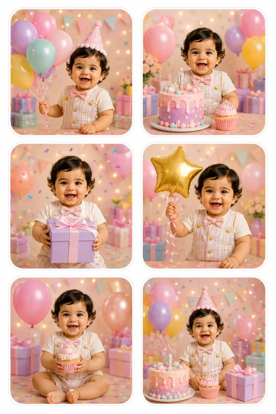 Pastel Birthday Party personalized kids sticker sheet template