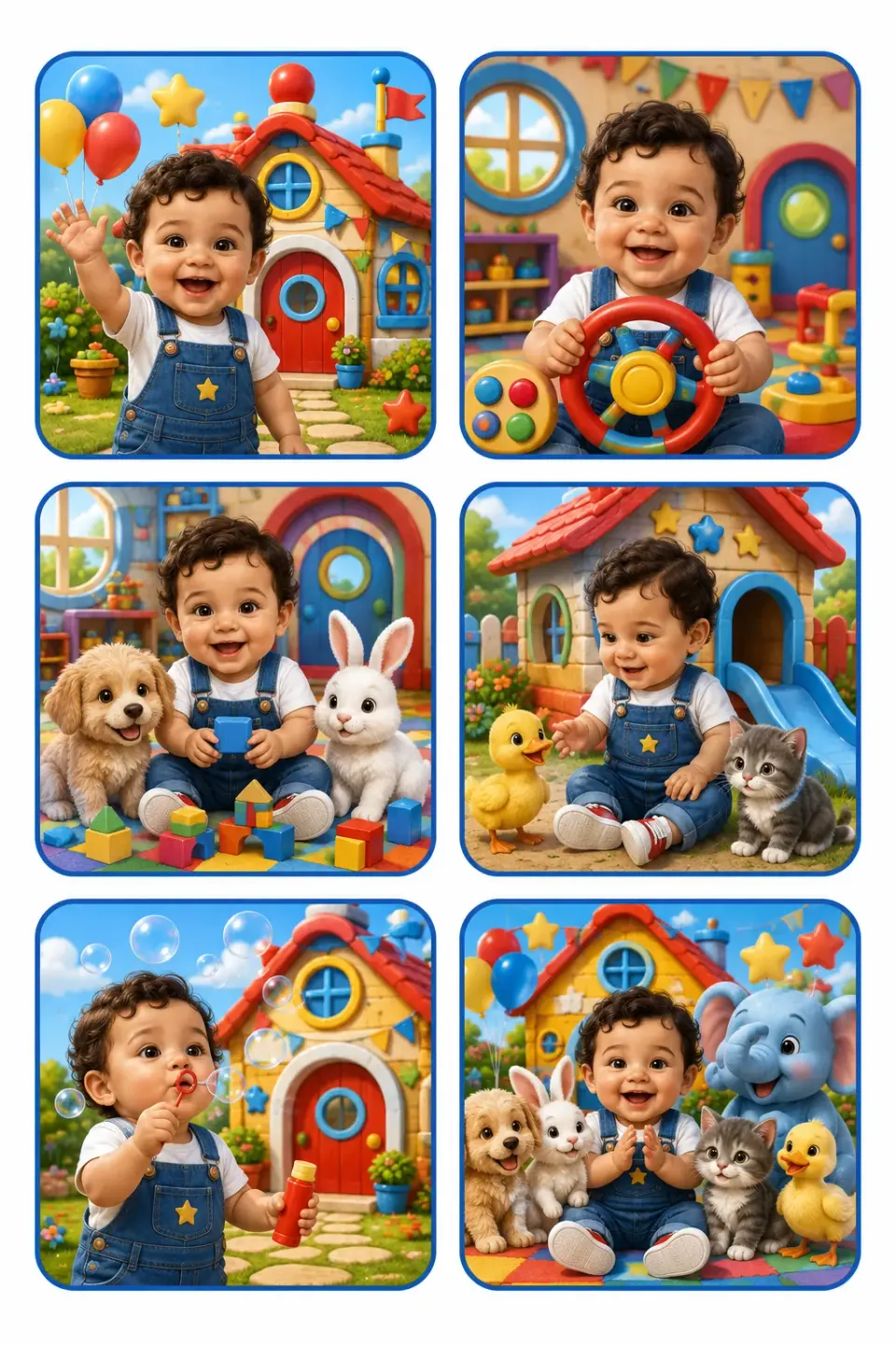 Clubhouse Cuties personalized kids sticker sheet template