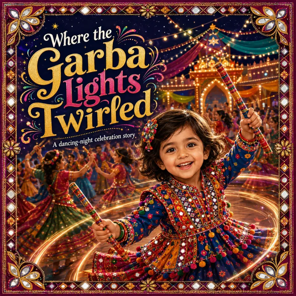 Where the Garba Lights Twirled personalized storybook cover for kids
