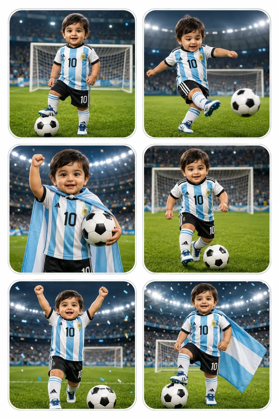 Messi Football Star Stickers personalized kids sticker sheet template