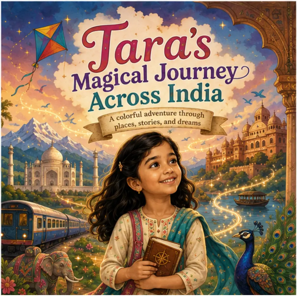 Personalized storybook cover for Tara’s Magical Journey Across India