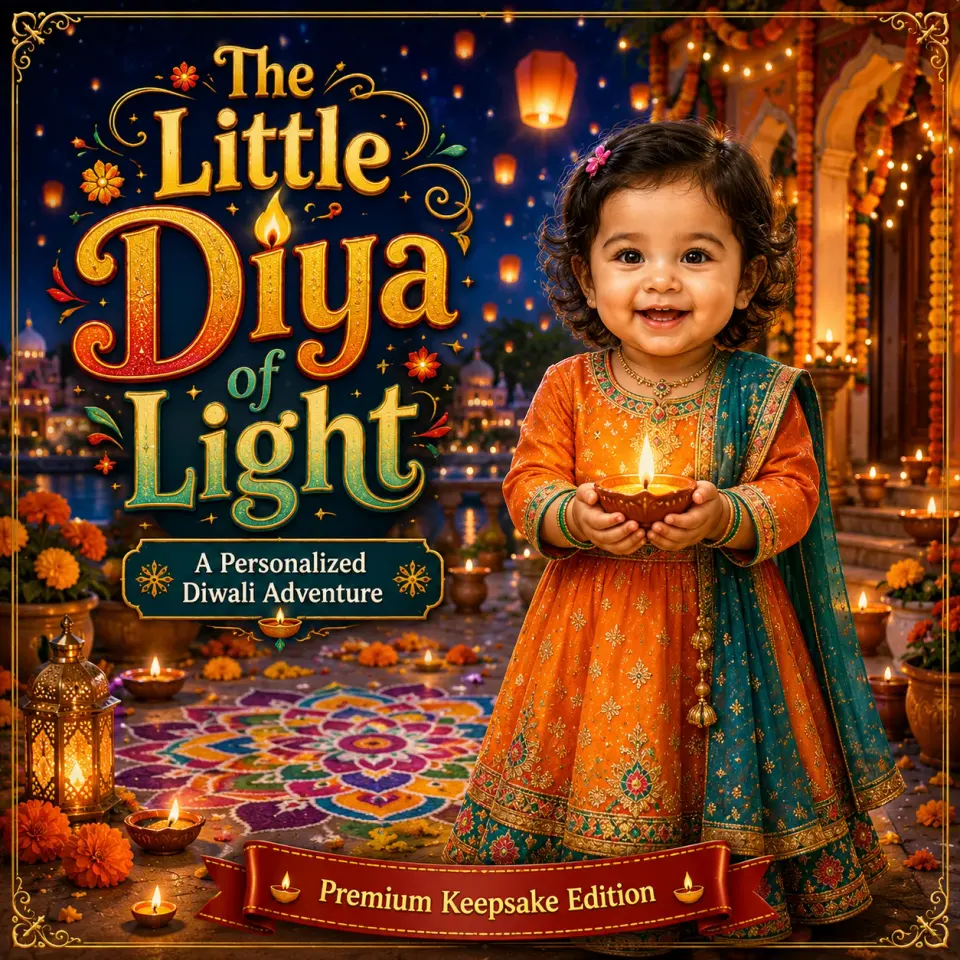 The Little Diya of Light personalized storybook cover for kids