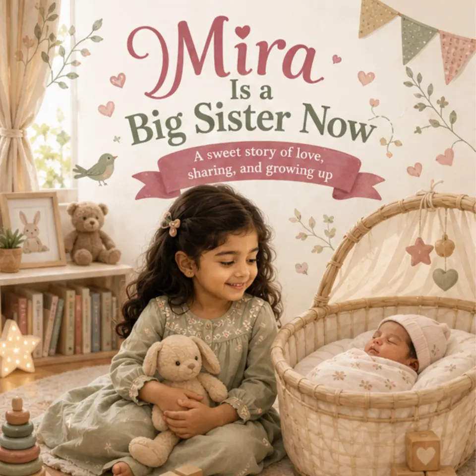 Personalized storybook cover for Anika Becomes a Big Sister
