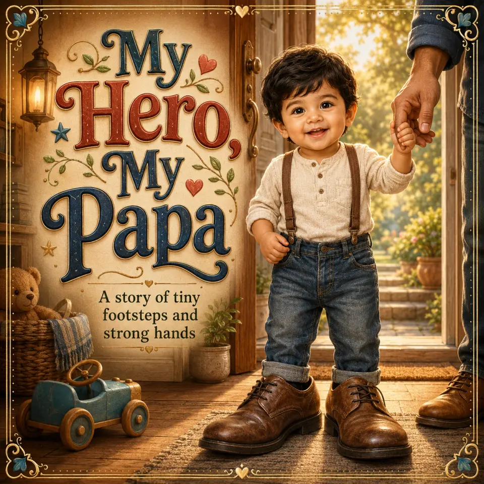 My Hero, My Papa personalized storybook cover for kids