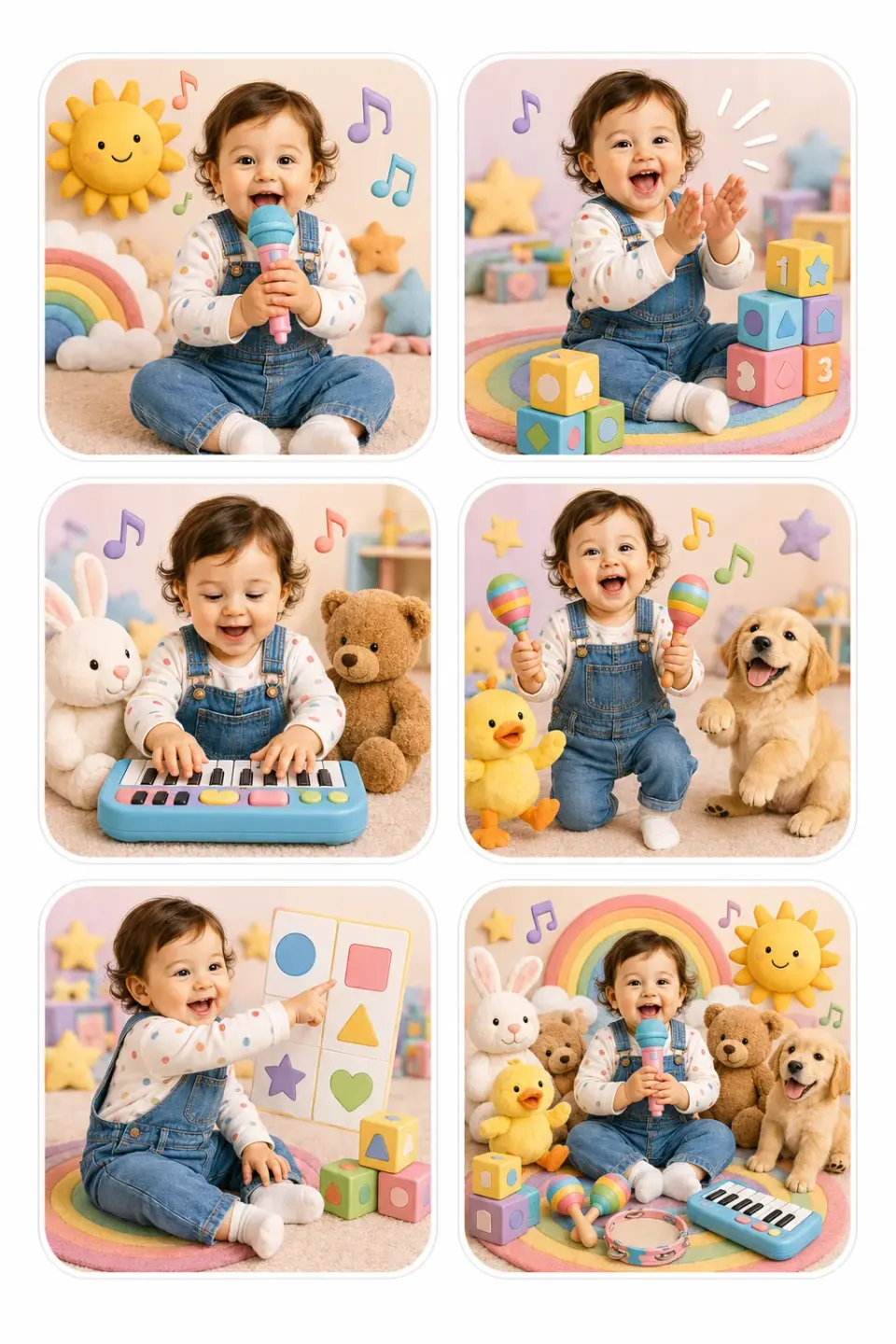 Sing & Learn Sunshine personalized kids sticker sheet template