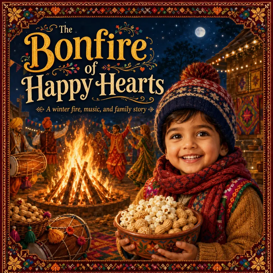 The Bonfire of Happy Hearts personalized storybook cover for kids