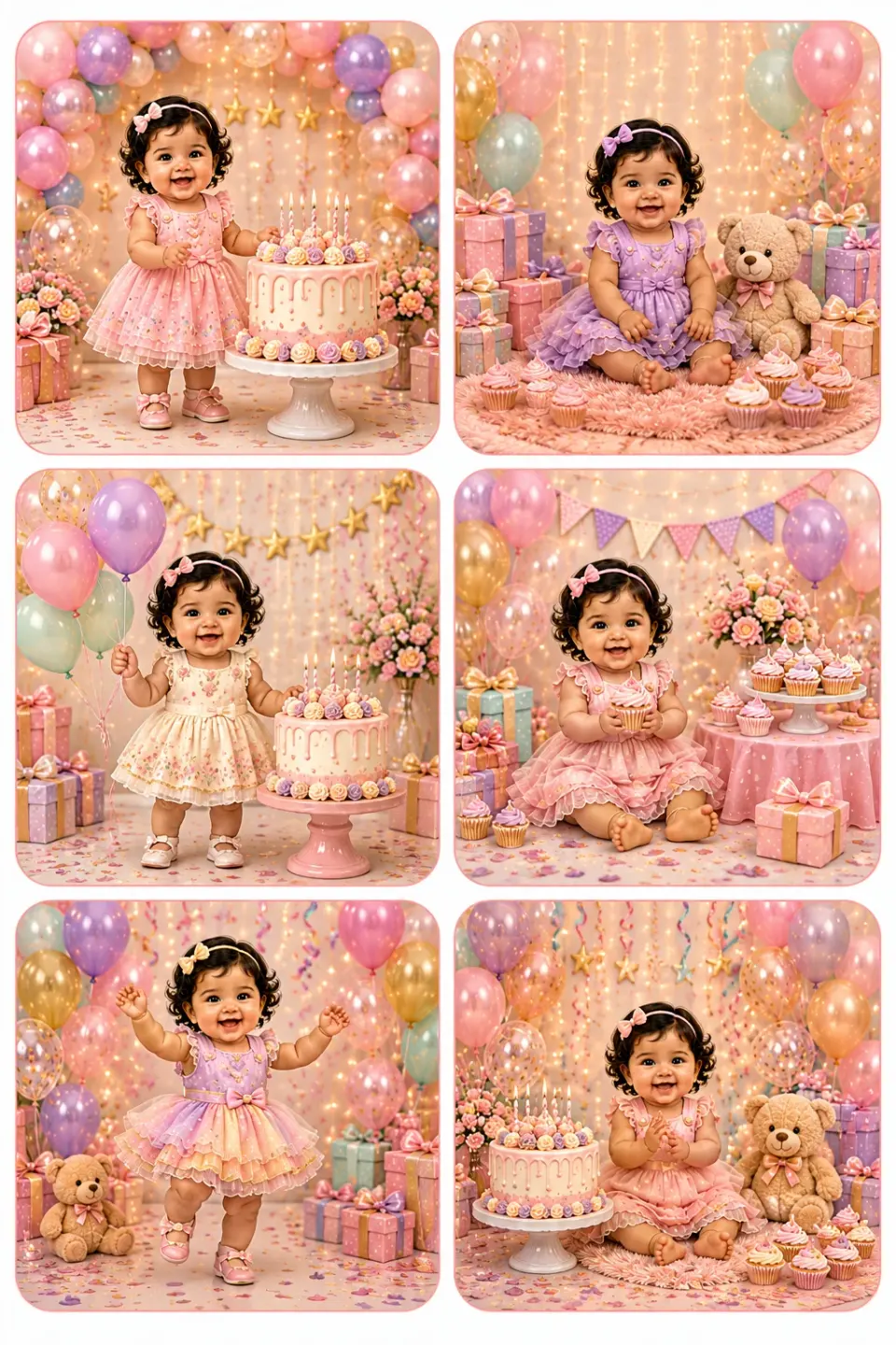 Baby Girl Birthday Party Stickers personalized kids sticker sheet template