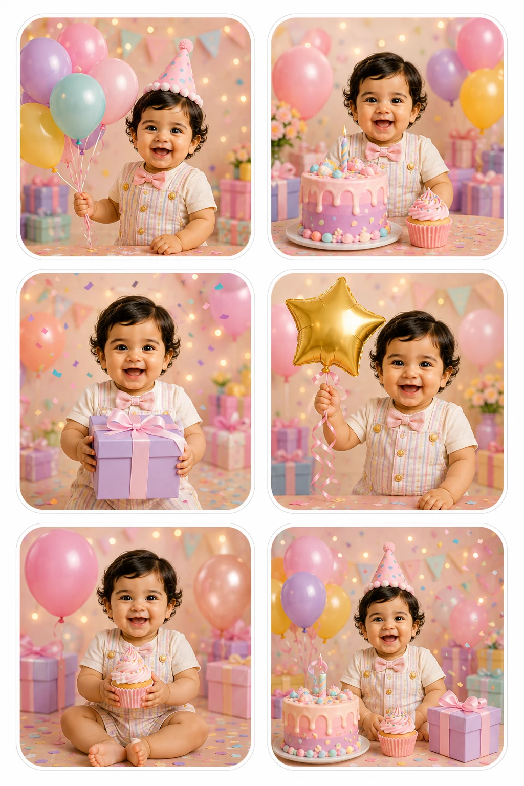 Pastel Birthday Party personalized kids sticker sheet template