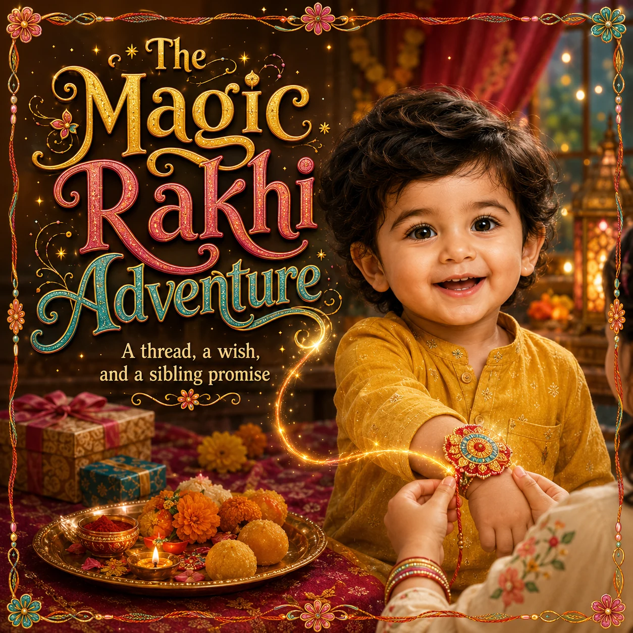 The Magic Rakhi Adventure personalized storybook cover for kids